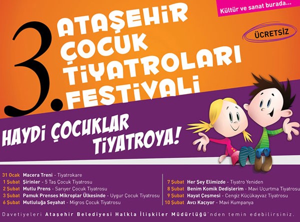 3 Ataşehir Çocuk Tiyatroları Festivali Başlıyor