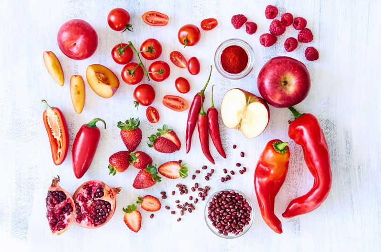Likopen İçeriği Yüksek Kırmızı Renkli Sebze ve Meyveler 