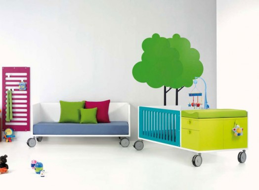 Renkli ve Modern Çizgilere Sahip Çocuk Odaları